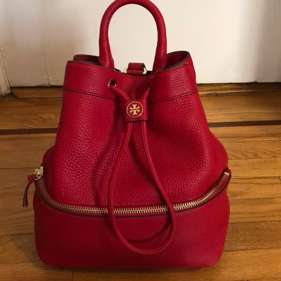 Tory Burch Handbags - Tory Burch Robinson Convertible Red Backpack